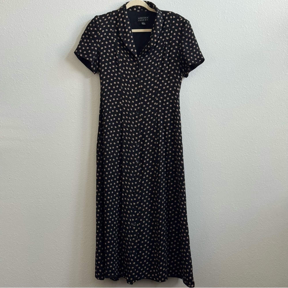 Spenser Jeremy Black and Cream Midi Dress